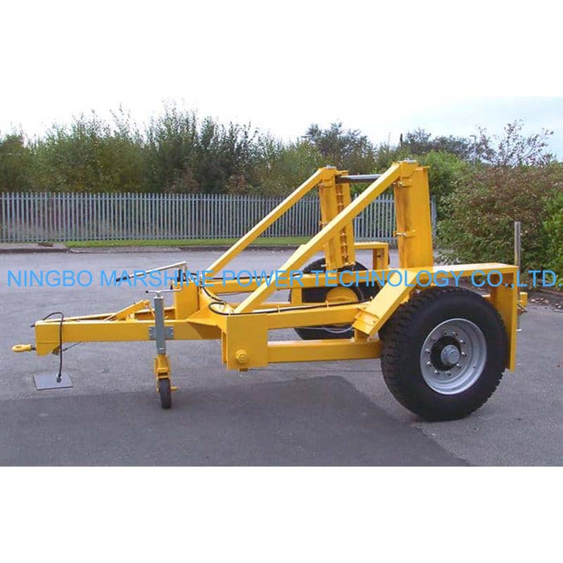 Hydraulic Support Single Axle Cable Drum Trailer