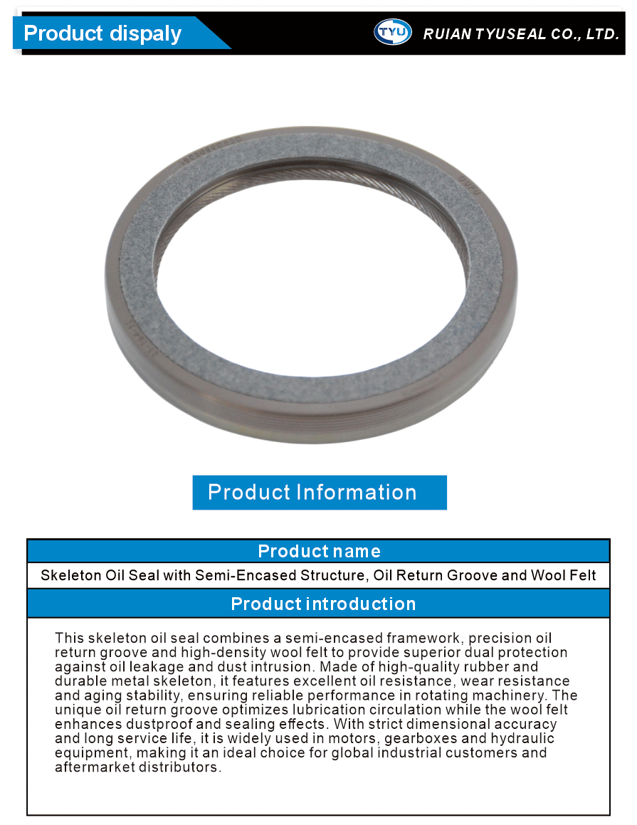 semi encased oil seal with return groove