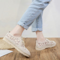 New White Shoes Lace Embroidery patch Flat Female