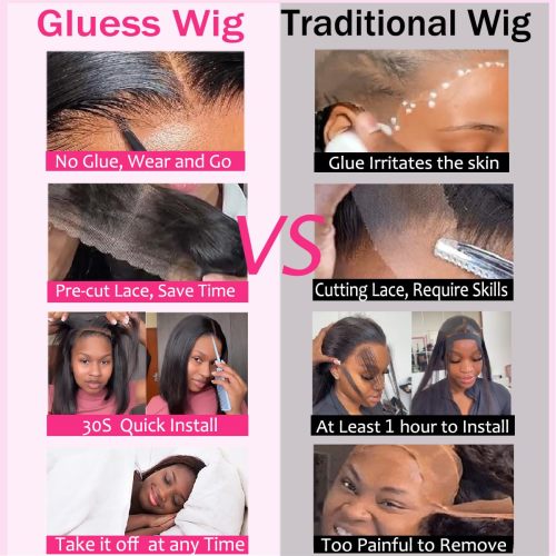 Straight Wear and Go Glueless Bob Wig