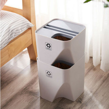 Kitchen Trash Can Recycle Bin Stacked Sorting Trash Bin Household Dry And Wet Separation Waste Bin Rubbish Bin for Bathroom 1pc