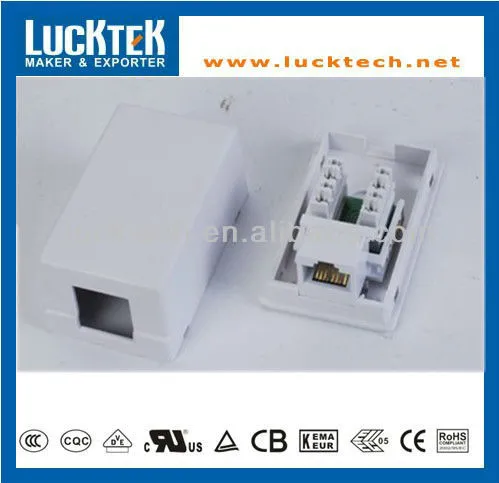 Cat.5e RJ45 1Port Surface Mount Box with P.C.B Jack
