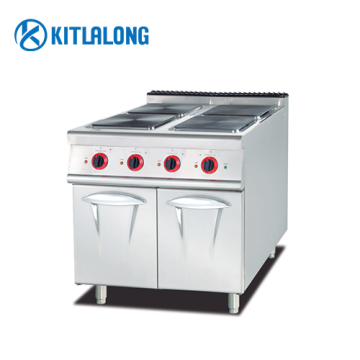 Kitlalong Commercial Kitchen Equipment - Electric Range with 4 Hot Plates and Cabinet