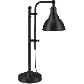 Rustic Farmhouse Task Lamp 25-29 Inch Metal Reading Light