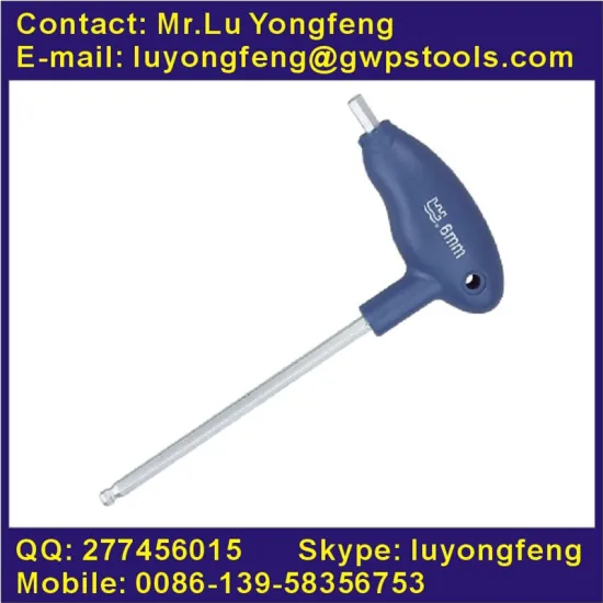 T-type allen key with round handle, ball end