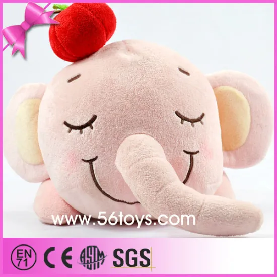High quality cheap plush baby pink elephant toy