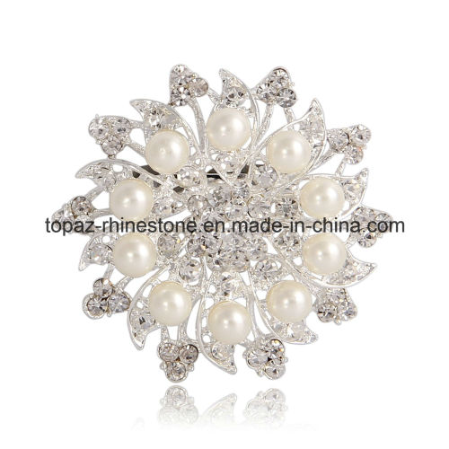 Boda nupcial de imitación de diamantes de imitación broche de flores (TB-035)