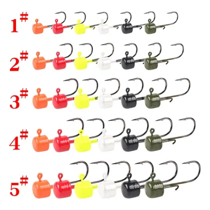 Newbility 5pcs 1.6g to 5.8g Ned Jig Lead Heads Fishing Worm Metal Lead Head Hooks