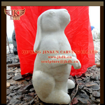 white marble animal of rabbit sculpture for garden ornaments