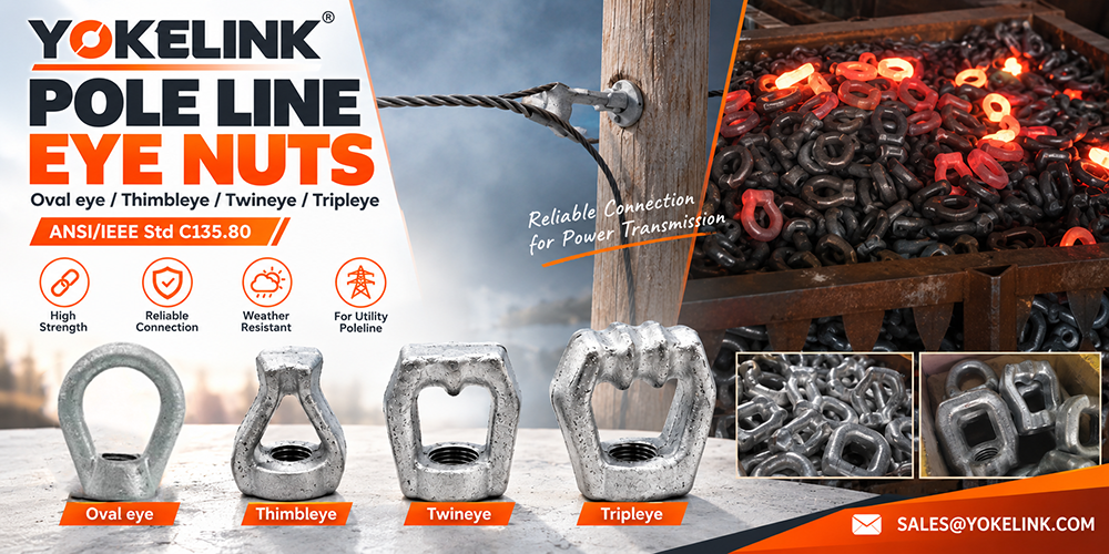 Forged Eye Nuts For Poleline Deadending Guying