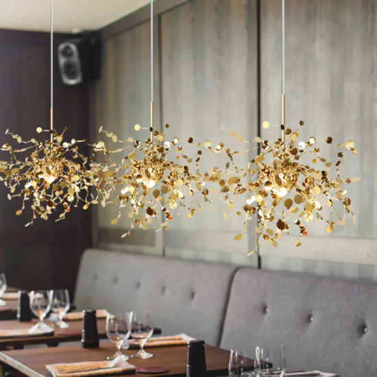 Hand Made Stainless Steel Leaf Pendant Lights for Home Decor
