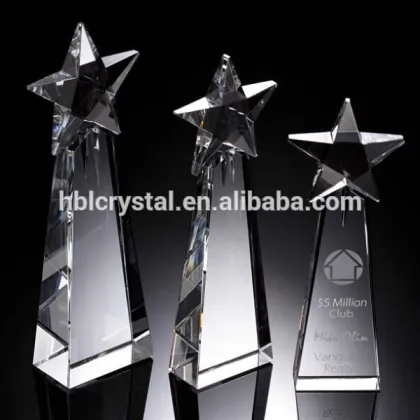 Nice star Goodness crystal award for company celebration,prize