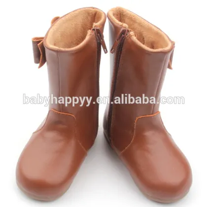 2016 New design leather kids winter boots healthy shoes kids wholesale supply