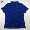 Polo de sport bleu foncé à coupe noire personnalisée