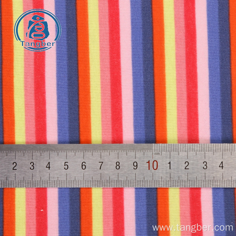 Cheap price cotton stripe jersey knit fabric
