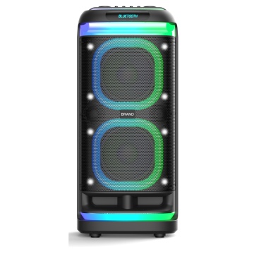 LG-817 Dual 8 Inch 100W Bluetooth Party Speaker with LED Lights and Bass Boost