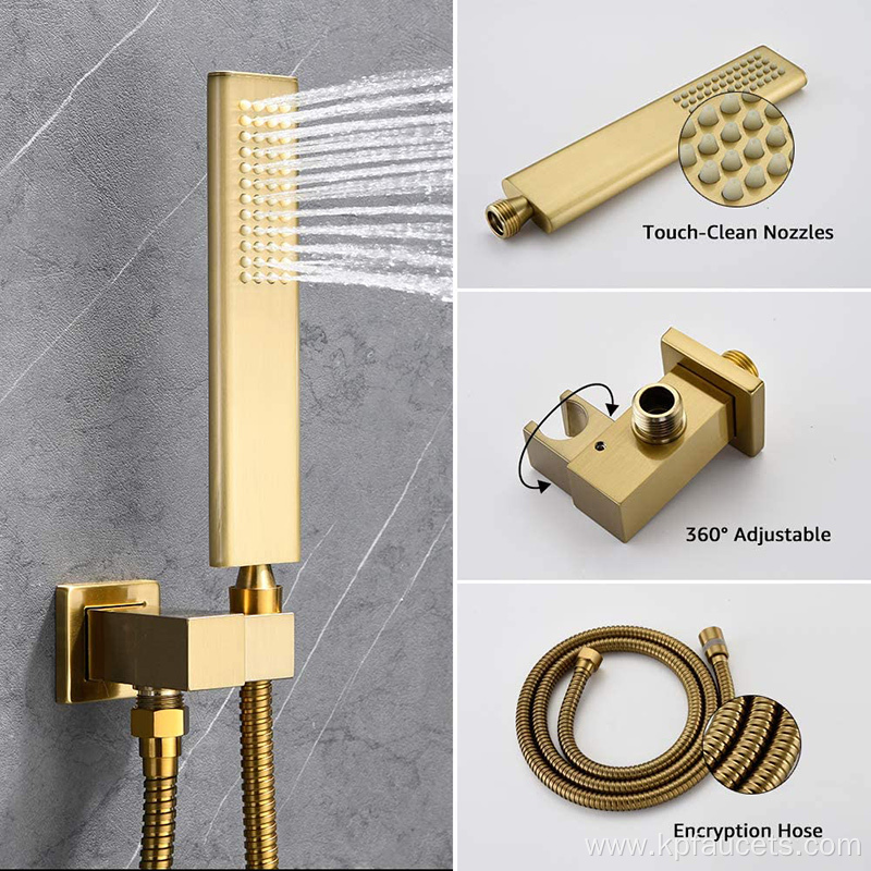 Brass Thermostatic Rain Shower Faucet Set