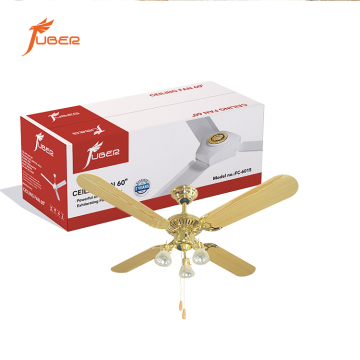 Modern 52 Inch 220V Wood Ceiling Fan with Light and Remote Control for Living Rooms