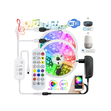 Waterproof Tuya Smart Wi-Fi Wireless Controller for 5050 RGB LED Strip Lights: 1m, 5m, 50ft, and 16.4ft Decorative Lighting Solutions