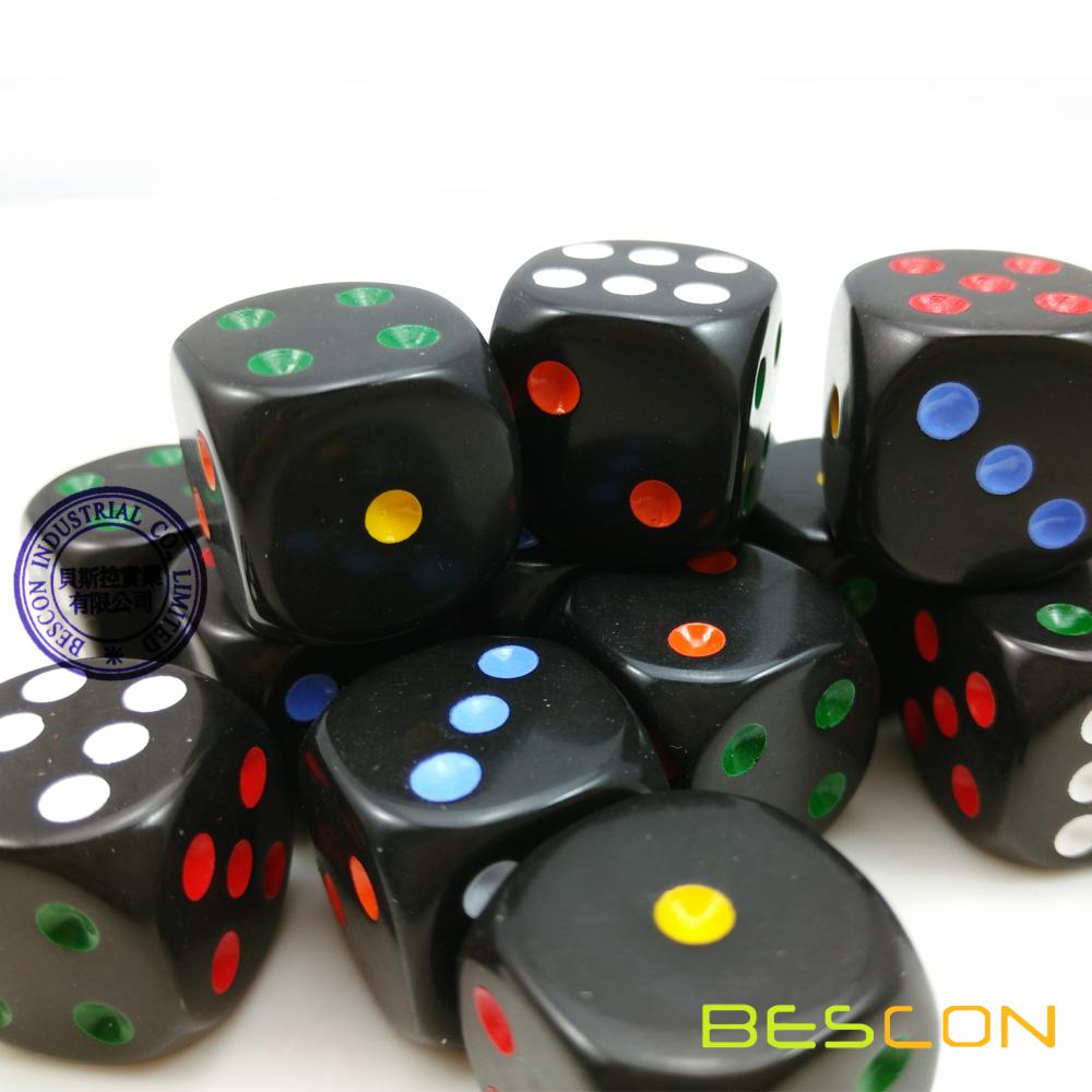 Beautiful Round 19MM Rainbow Spot Dice 3/4"