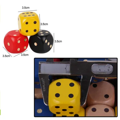 1PCS Wood Dice 35mm Big Colorful Solid Wooden Black Dot Game Rounded Dice Drinking Dice