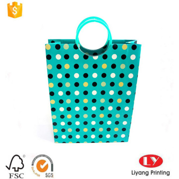 Luxury paper gift bag with plastic handle
