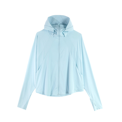 Hooded Pocketed Silk Sun Protection Top