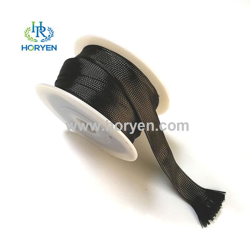 Black 3k 6mm lightweight woven carbon fiber sleeving