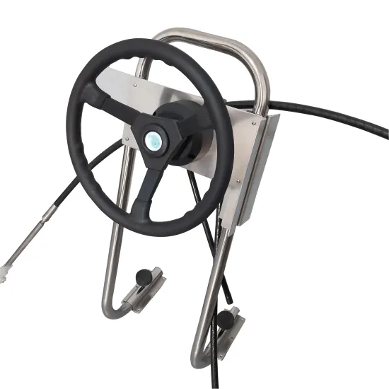 Marine Grade Outboard Steering Console with 12 Feet Cable for Inflatable Boats and Sailboats