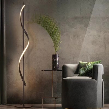 Modern Aluminum Bedroom Floor Lamp with Led Decorative Corner Light and Chandelier