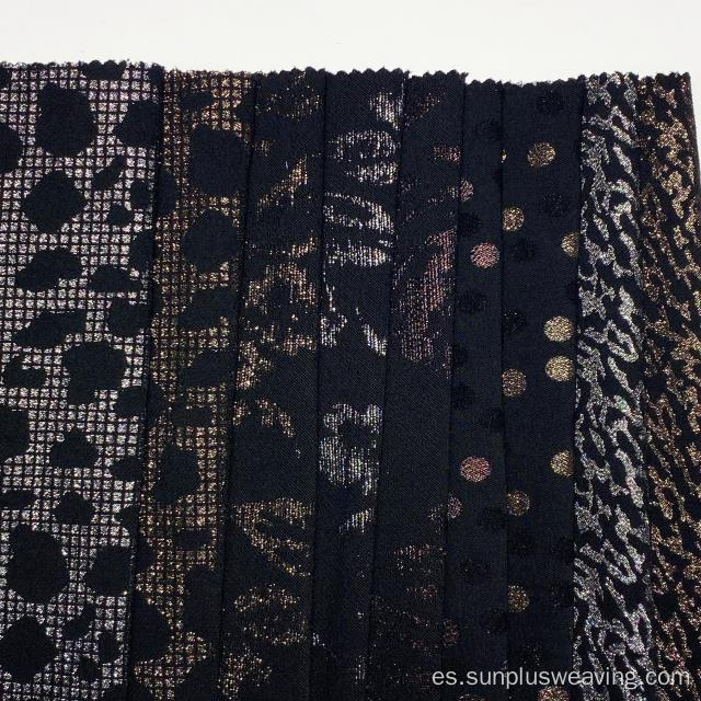 pantalones de las mujeres de tela de oro negro jacquard nuevo estilo