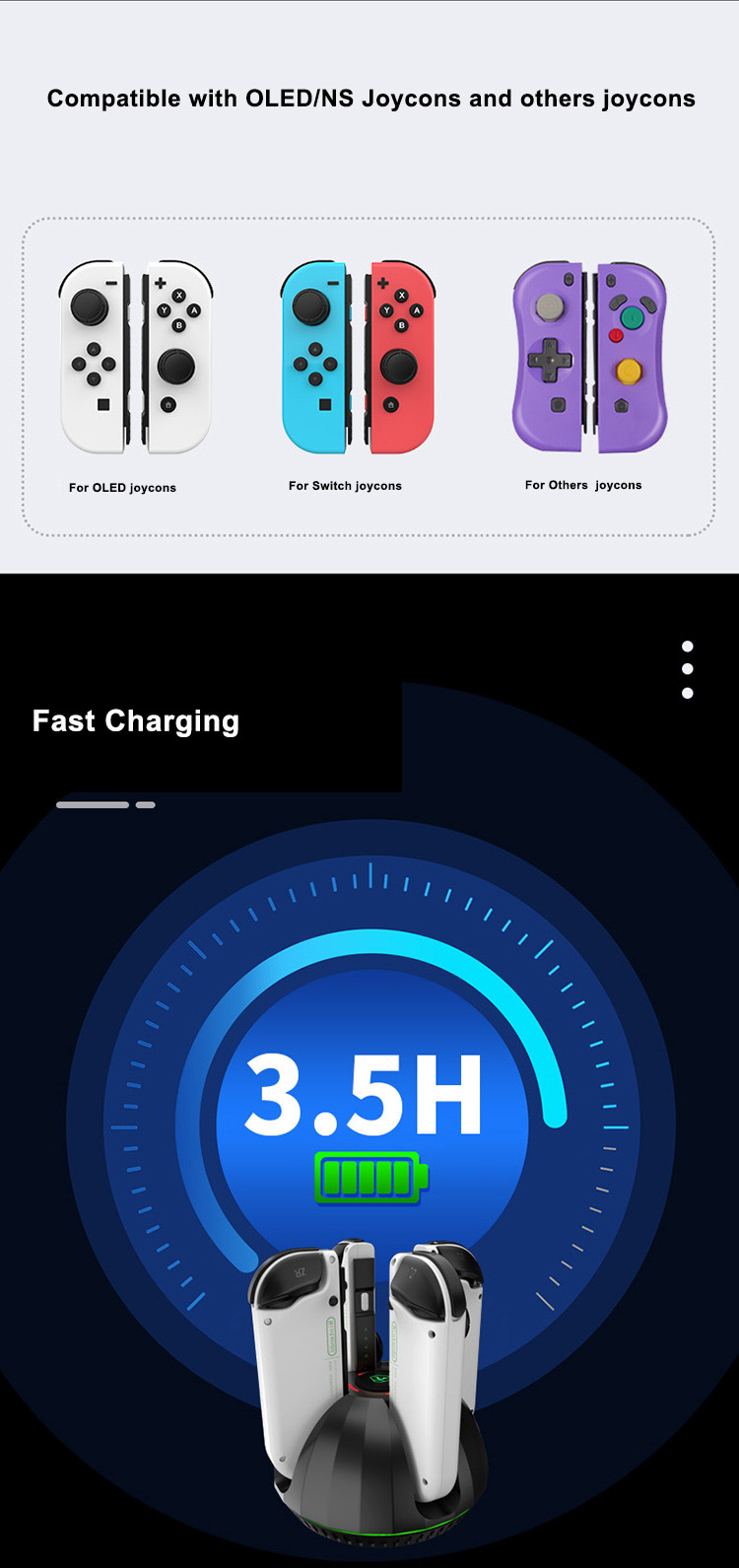 4 In 1 Joycoons Charger Switch