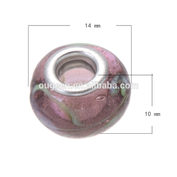 silver glass murano beads for charms DIY jewelry fit snake chain handmade