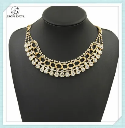 2015 Hotsale Gold and Silver Rhinestone Glow Necklace for Women