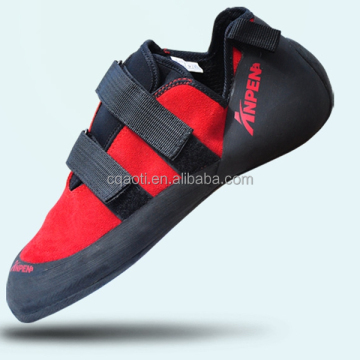 Zapatos de roca de trepaporas de roca de cuero genuino de cuero rojo para adultos