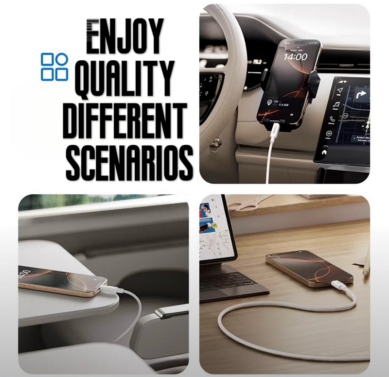 Universal In-Car Original Data Cable for iPhone 15/16