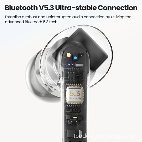 Toocki Noise Cancelling TWS Earphones with Long Battery Life for Gaming and Music