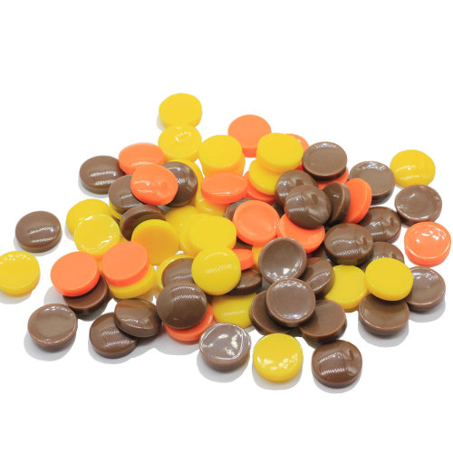 14mm Flatback Resin Chocolate Beans Colorful Seed Beads for Slime Fillers Diy Sticker