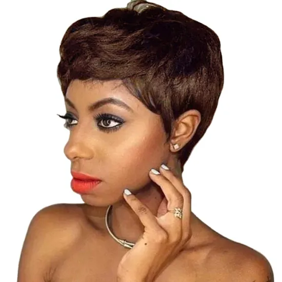 Wholesale Best Seller High quality fashion short spiky bob Wigs 100% peruvian  Brazilian Virgin Human Hair Wigs for Black Women