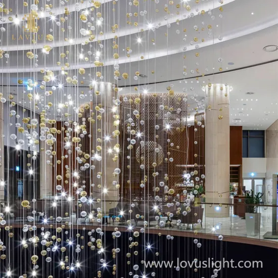 Colored metal hanging ball shape chandelier Shopping mall custom project chandelier Shopping mall hall decoration chandelier