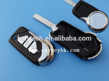 New Citroen ds3, Peugeot flip 3 buttons remote replacement shell plastic cover cases with battery holder without groove blade