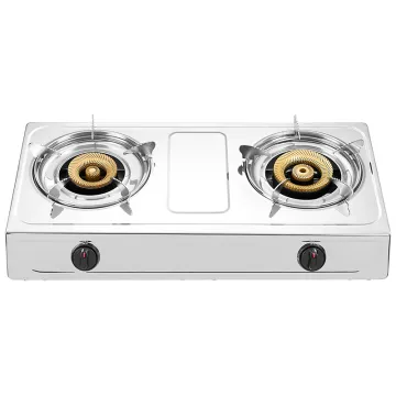 High Quality Desktop Cooking Cooker Full Body Stainless Steel 2 Burners Gas Stove Easy To Clean