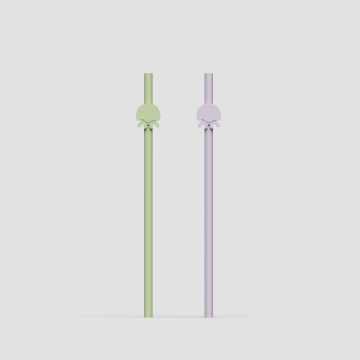 LFGB Reusable Europe Grade Jellyfish Children Thick Flexible BPA Free Food Contact Safe Silicone Straw