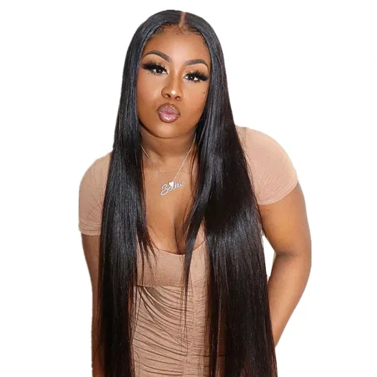 Transparent Lace Front Human Hair Wigs For Black Women Wholesale Natural Color Brazilian Silk Straight Hair Wigs