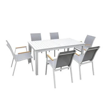 French-Style Expandable Metal Bistro Dining Table Set for Outdoor