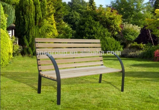 wooden slat garden bench