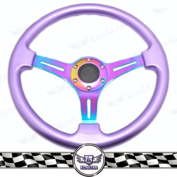 Car Accessories 350mm Neo Chrome Spoke Racing Steering Wheel