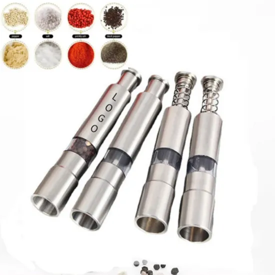 Wholesale Hot-Selling Mini Stainless Steel Pepper Mill with Push-Home Convenience for Sea Salt & Black Pepper Grinders