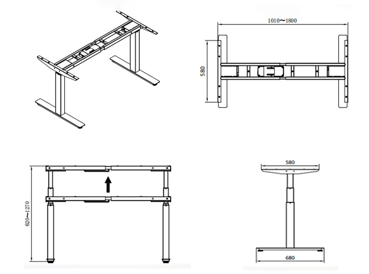 white electric standing desk