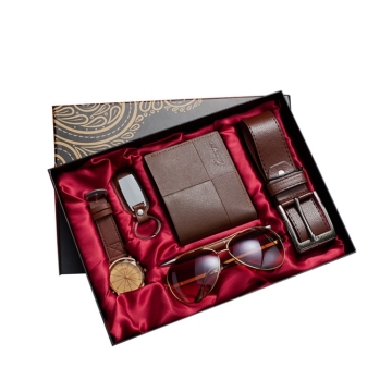 Wholesale Luxury Business Gift Set: Sunglasses, Belt, Wallet, Watch, Key Chain